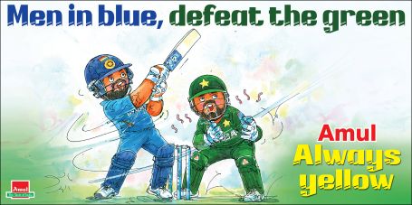 ...Men in blue, defeat the green.